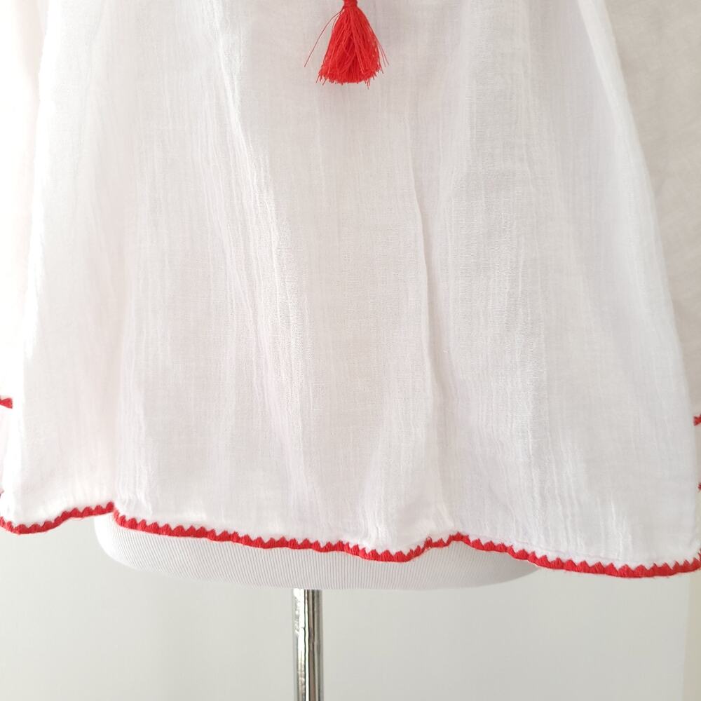 Ralph Lauren Denim & Supply Embroidered Peasant Blouse White Women Large - Picture 5 of 11